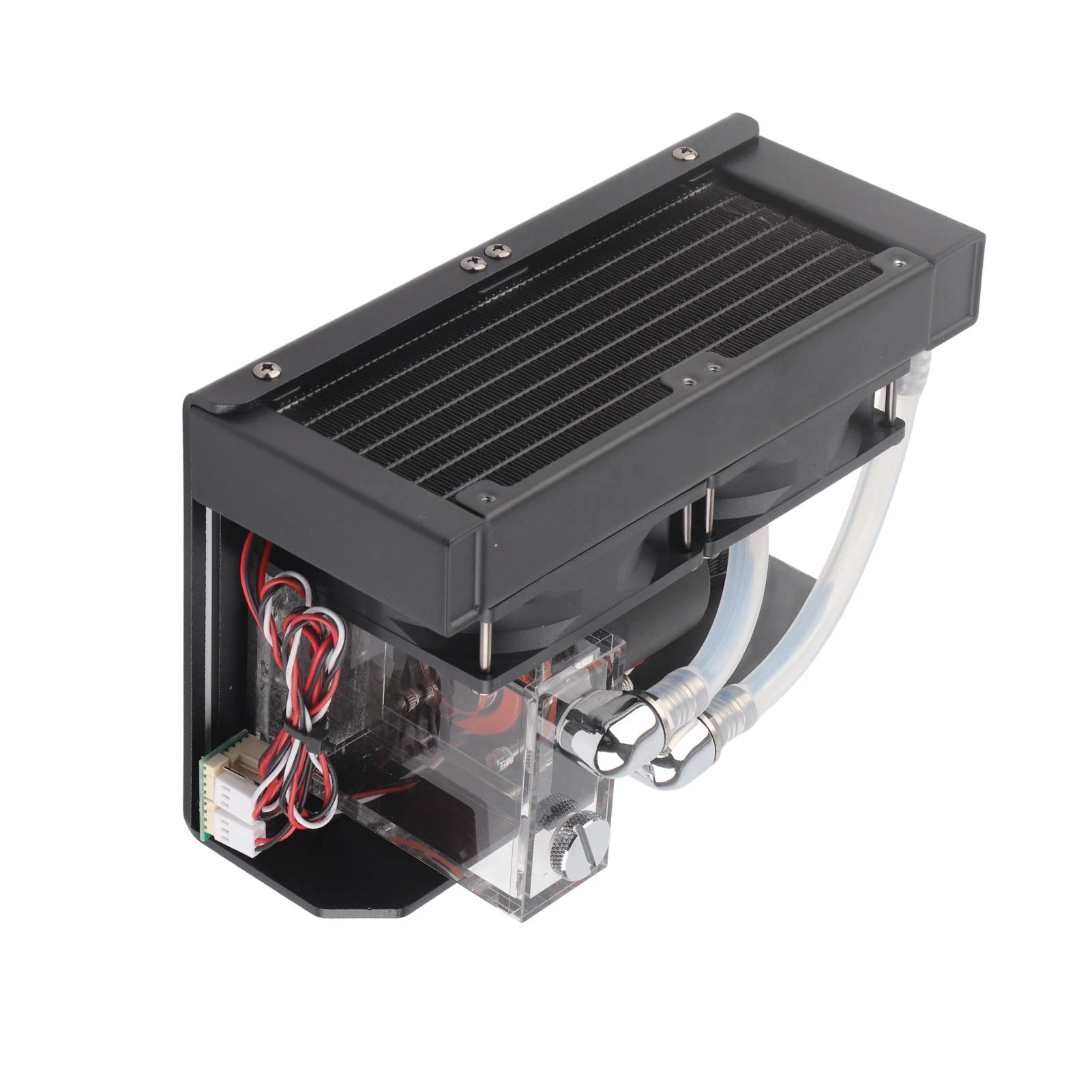 CPU Water Cooling Pump CPU Cooling Pump 600L/H Dual Fan G1/4 Thread D Port 4Pin Mute Water Cooling Pump for Desktop Computer