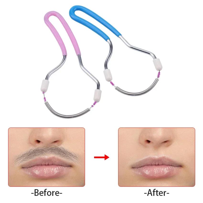 Removedor de pelos faciais para mulheres, removedor de pelos indesejados na parte superior do lábio, queixo, rosto ou pescoço, mola removedora original para cabelos inteiros
