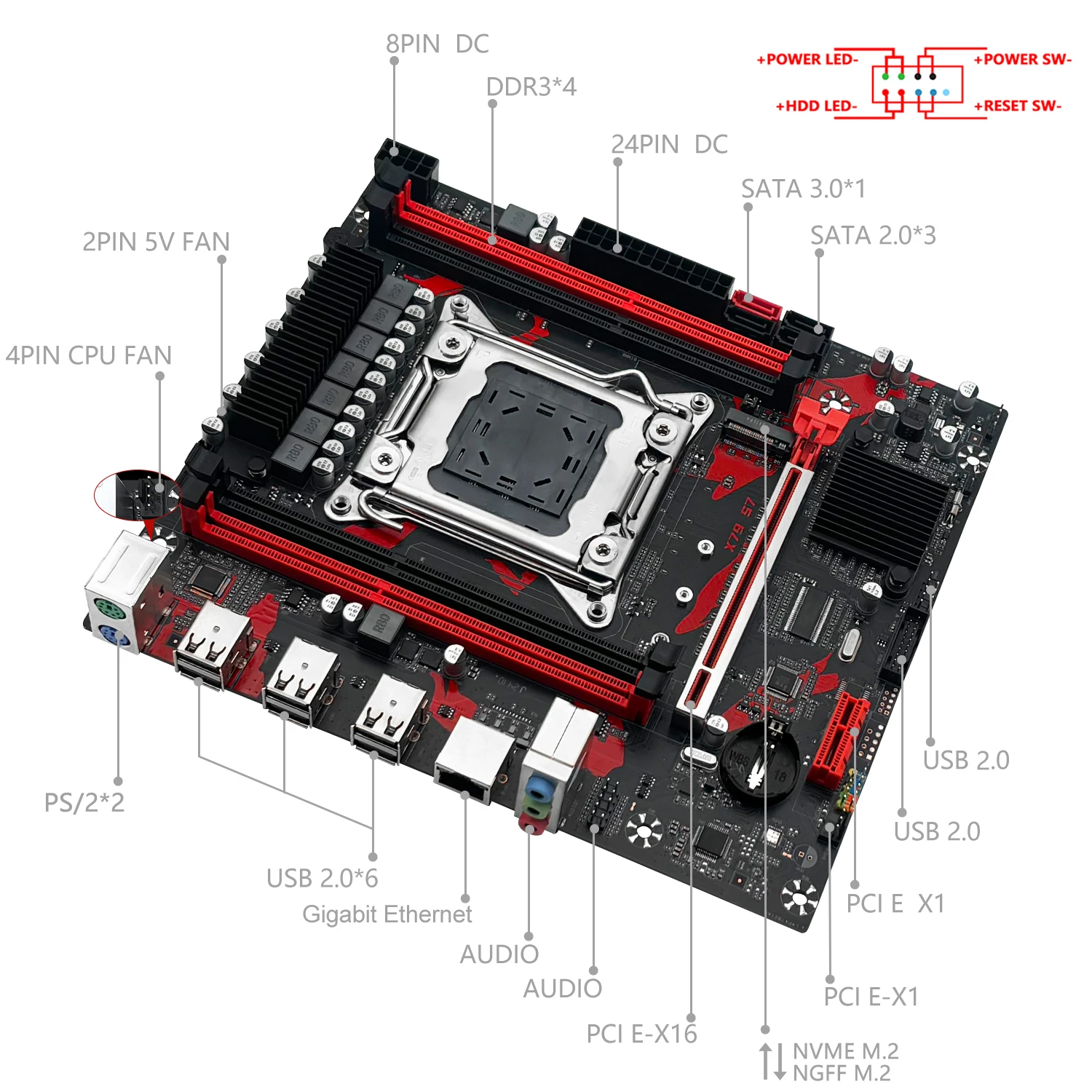 MACHINIST X79 S7 Placa-mãe Suporte Intel Xeon E5 v1 e v2 LGA 2011 CPU Processador DDR3 REG ECC RAM Placa-mãe de canal duplo