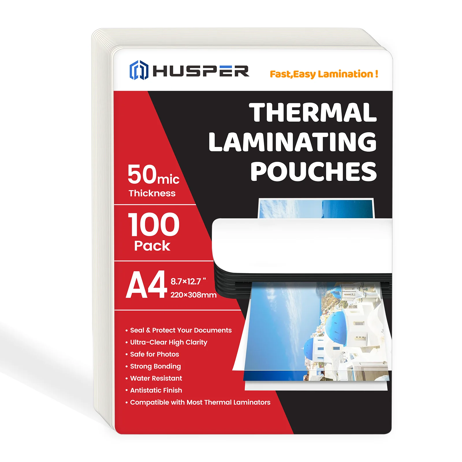 100 stuks A4 thermische lamineerplaten 50 microfoon Heldere ronde hoekzakjes 8,7 x 12,7 inch Compatibel met alle thermische lamineerapparaten