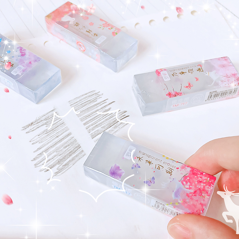 Kawaii ความงามรายการเครื่องเขียนโรงเรียนครูของขวัญอุปกรณ์สํานักงานห้องเรียน back to school ดอกไม้ยางยางลบโปร่งใส