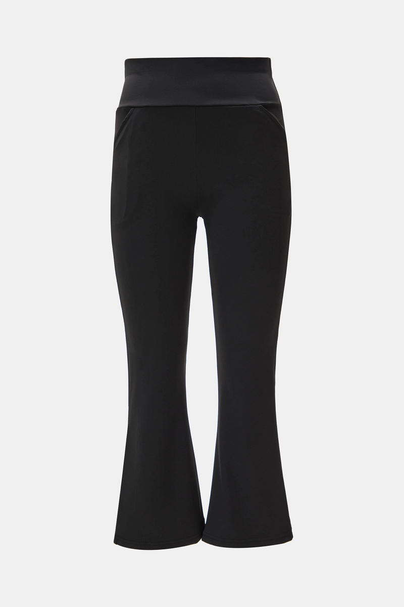 Women's High Waist Micro Flare Yoga Pants - Extended Length  Slimming Sharkskin  Horseshoe Pants 4-Way Stretch