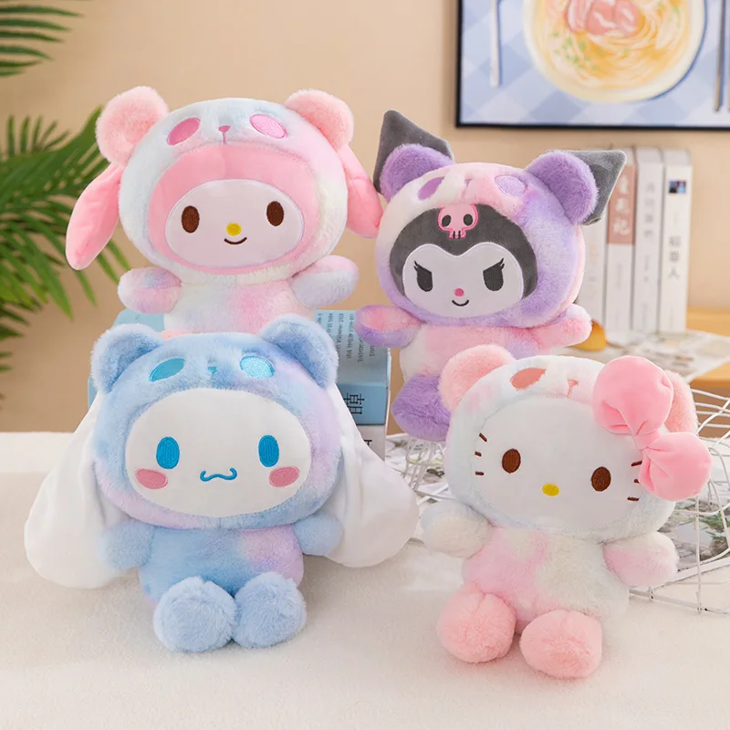 Sanrio Anime Sanriod Toys Kawaii Kuromi My Melody Cinnamoroll Plush Soft Stuffed Animals Doll Plushie Pillow Xmas Gift Decor