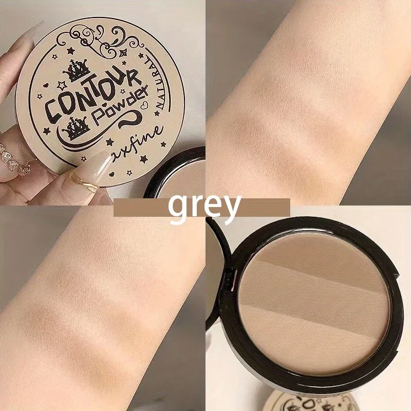 3-kleuren grijs trimpalet Blush-palet Prachtige matte neusschaduw Oogschaduw Verhelderend contourtrimpalet