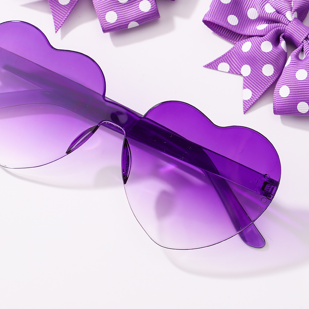 3 Teile/satz Nette Solide Kinder Dot Haarnadel Bunte Herz Sonnenbrille Set Mädchen Boutique Bowknot Haar Clips Kinder Haar Zubehör