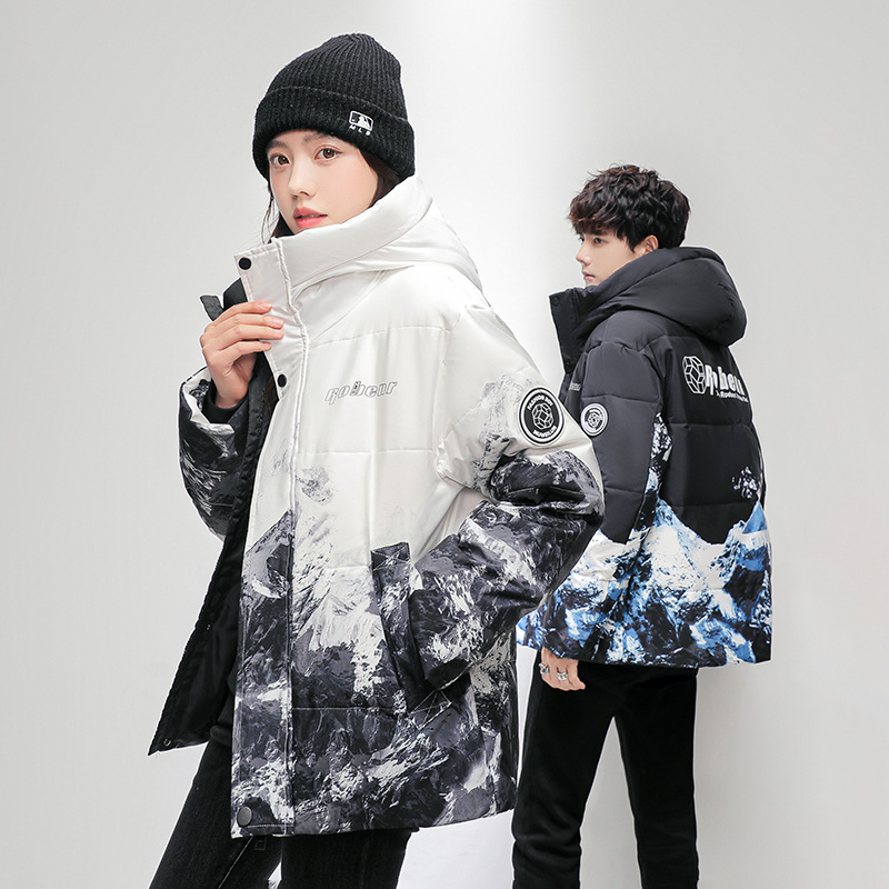Winter Neue Mode Unisex Paar Farbverlauf Ente Unten Mäntel Mit Kapuze Casual Unten Jacken Qualität Männlichen Outdoor Winter Jacken 3
