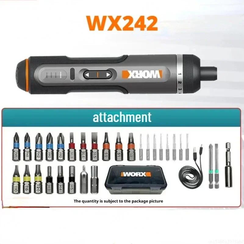 Worx-Juego de destornilladores eléctricos de 4V WX242, destornillador eléctrico inalámbrico inteligente portátil, Mini taladro eléctrico, herramienta eléctrica de reparación para el hogar