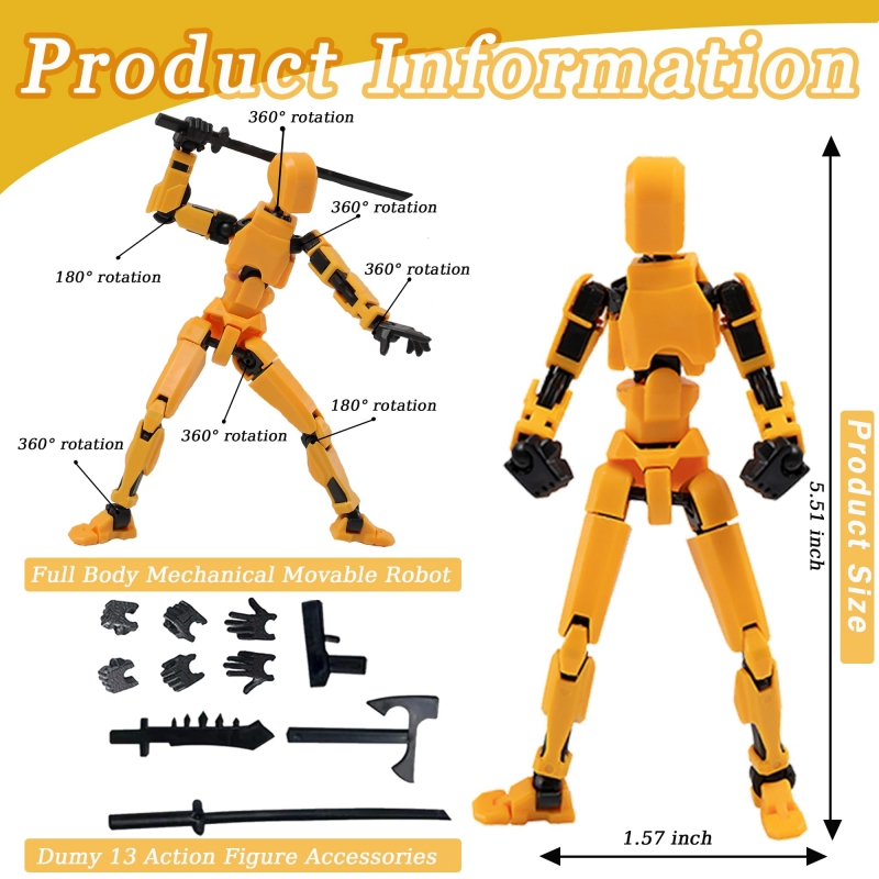Фигурка T13 Titan 13 Фигурка-манекен Lucky 13, экшн-фигурка с 3D принтом, многошарнирная подвижная фигурка Nova 13, игрушка