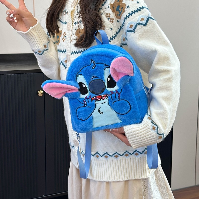 Stitch Rucksack Japanischer blauer lustiger Cartoon-Studentenrucksack mit großem Fassungsvermögen Kindergartentasche Kawaii-Rucksack