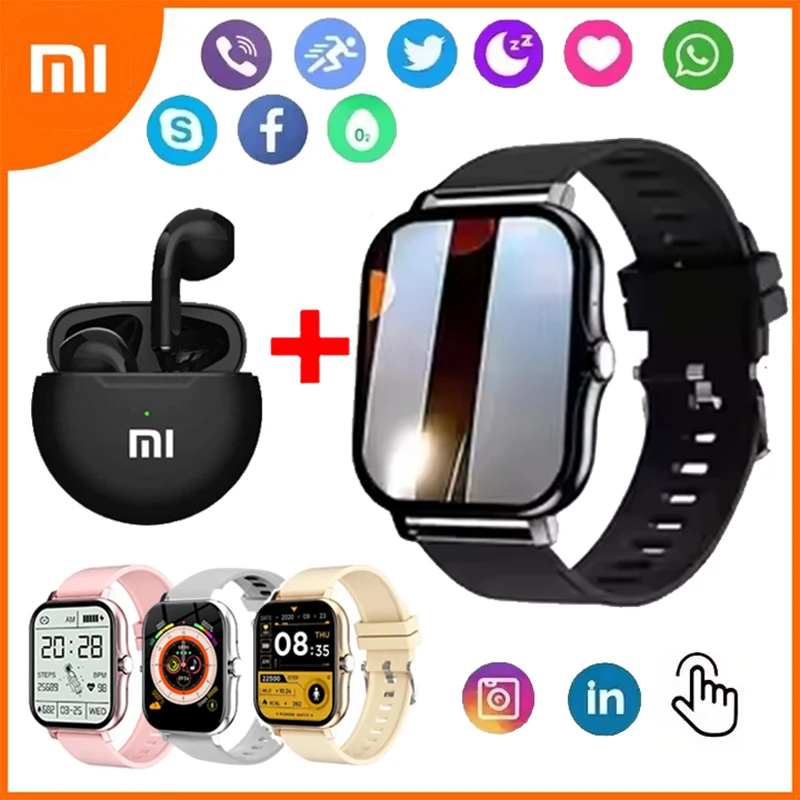 Xiaomi НОВЫЕ Смарт-часы для женщин и мужчин, женские подарочные спортивные часы для фитнеса, монитор сердечного ритма, водонепроницаемые умные часы для телефонов Android IOS