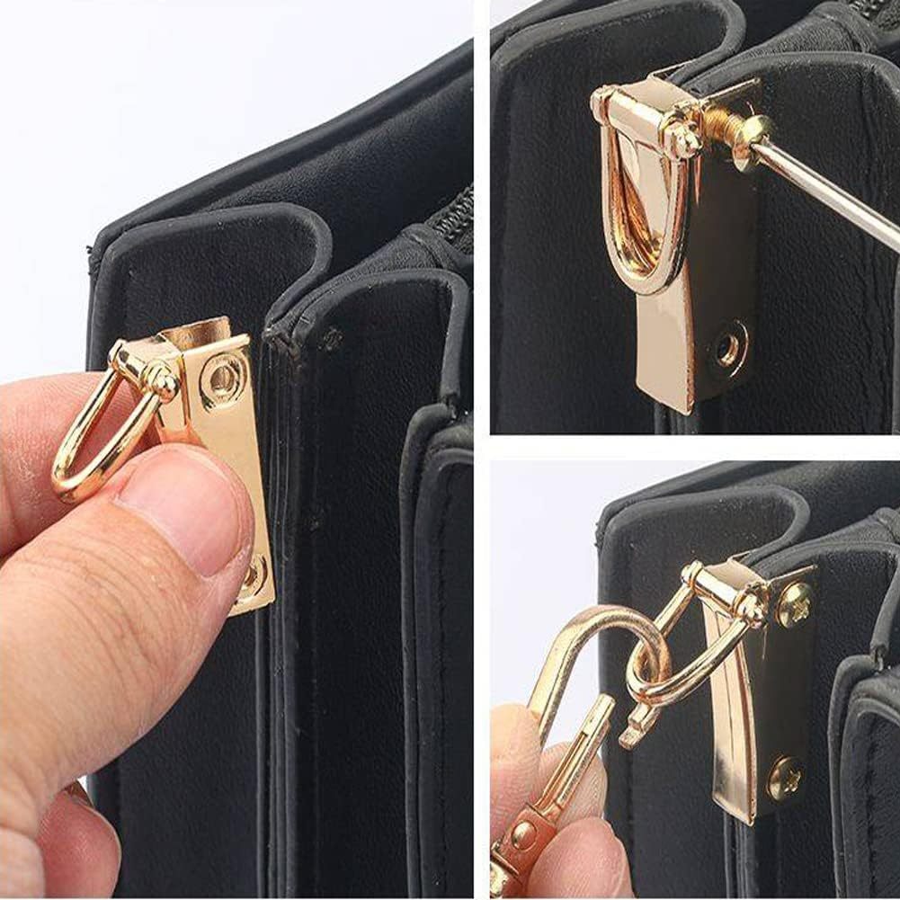 2pcs Metal Side Clip Bag Buckle Bag Connector Clip Purse Hardware Suspension Connector Buckle Detachable with D Ring