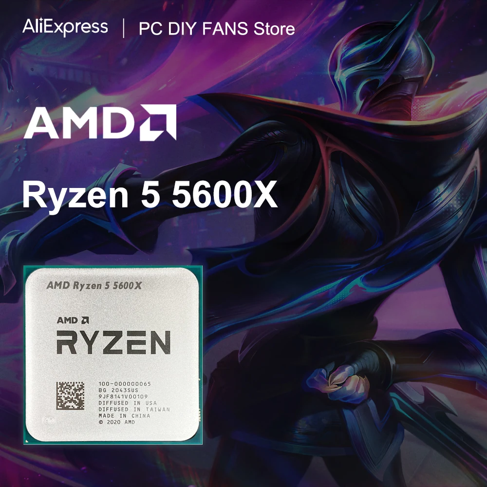 AMD R5 5600X Novo Ryzen 5 5600X 3,7 GHz 6 núcleos CPU de 12 threads 7NM 65W L3 = 32M 100- 000000065   Soquete AM4