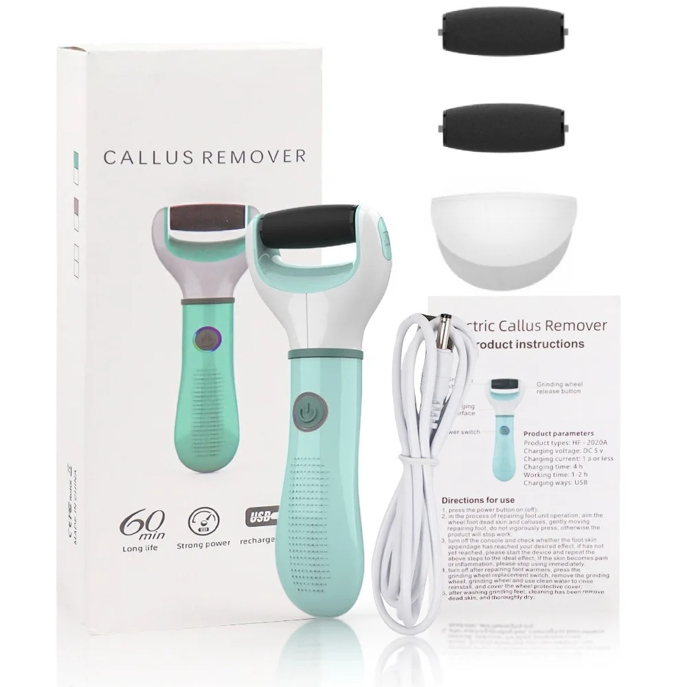 Electric Foot Callus Remover Kit, Rechargeable Waterproof Foot Scrubber File, Professional Pedicure Tools kit Feet Care for Dead