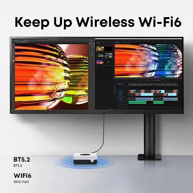 CHUWI LarkBox X Mini PC with USB C Hub Intel N100(3.4GHz) 4K ultra HD 12GB LPDDR5 RAM 512G SSD Windows 11 WiFi 6 Mini Computer