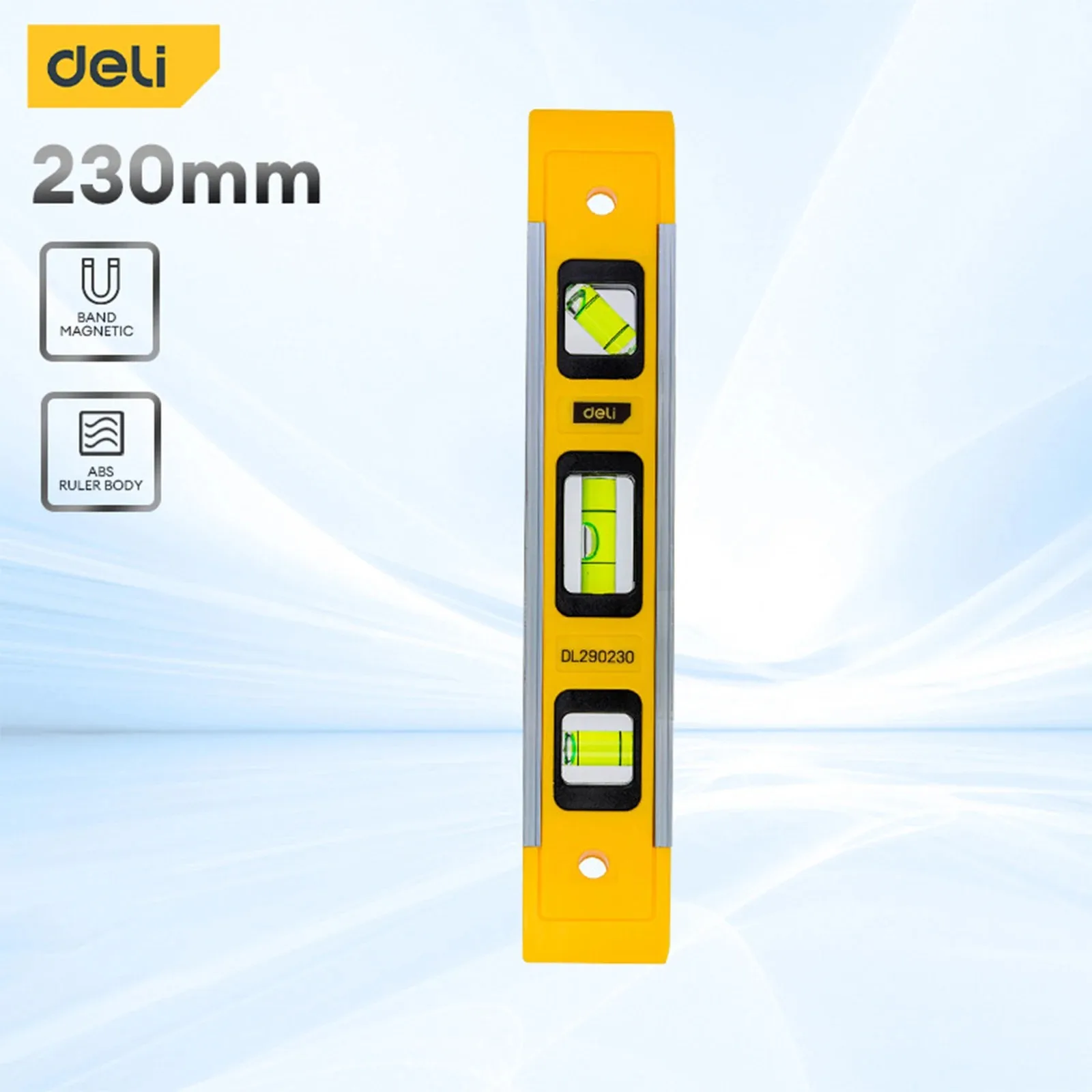 9 Inch Torpedo Level, Magnetic Box Level with 45°/90°/180° Bubbles, Shock Resistant Bubble Level Tool for Measuring