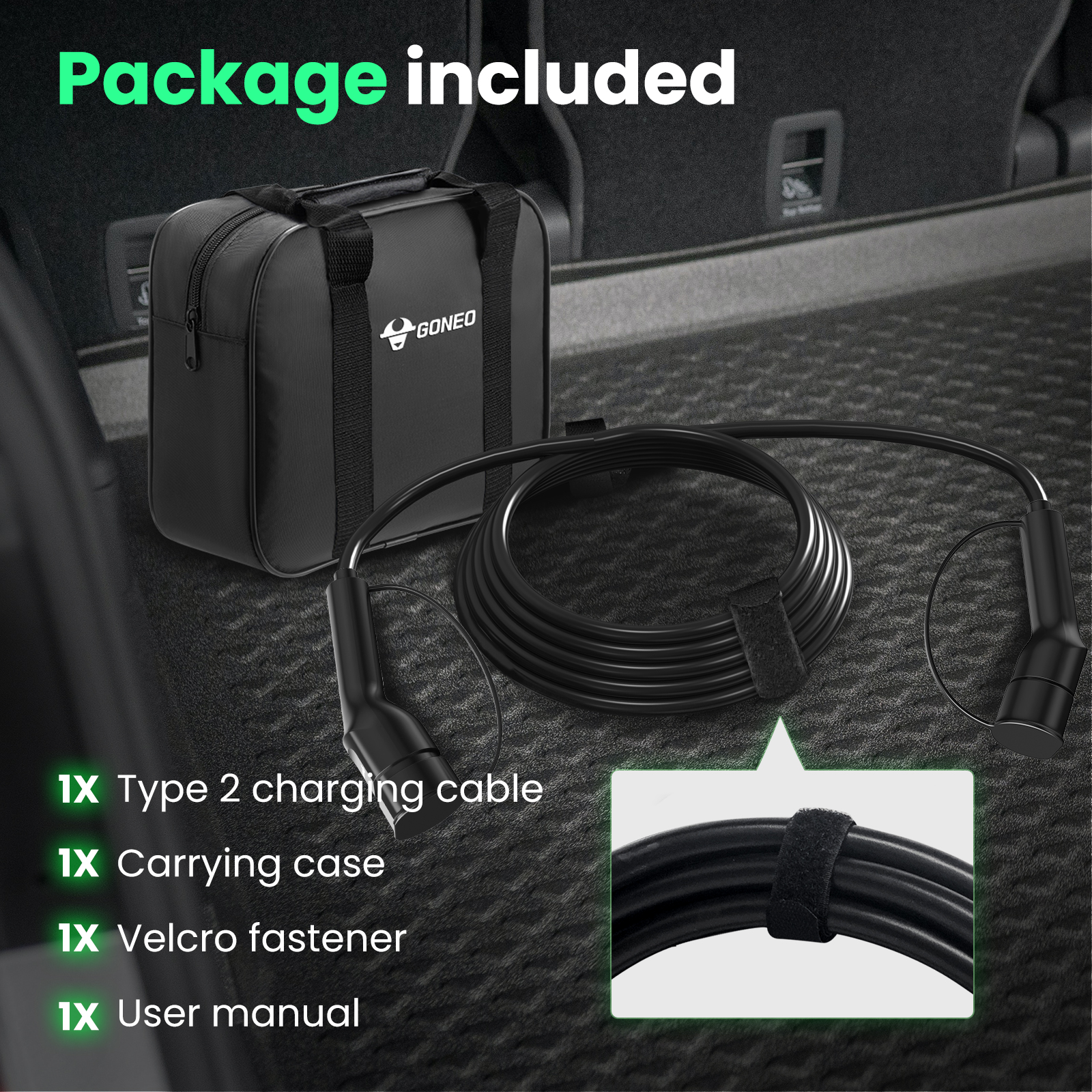 Goneo Ev/Phev Oplaadkabel Type 2, 3 Fase, Elektrische Auto Oplader Kabel 11kw 22kw 7kw Typ 2 Naar Typ 2 Hybride Auto Kabel T2