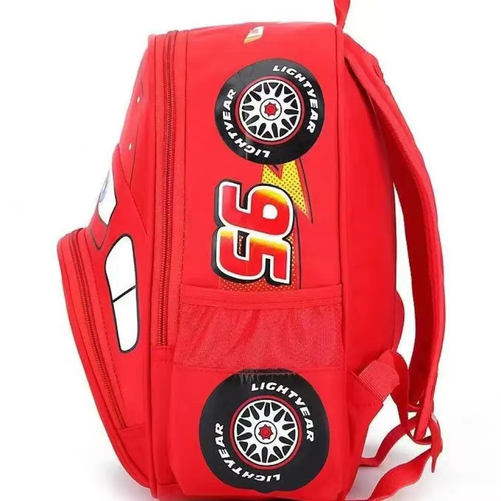 Mochila ligera a prueba de salpicaduras con estampado en forma de coche Lightning McQueen para niños y niños.