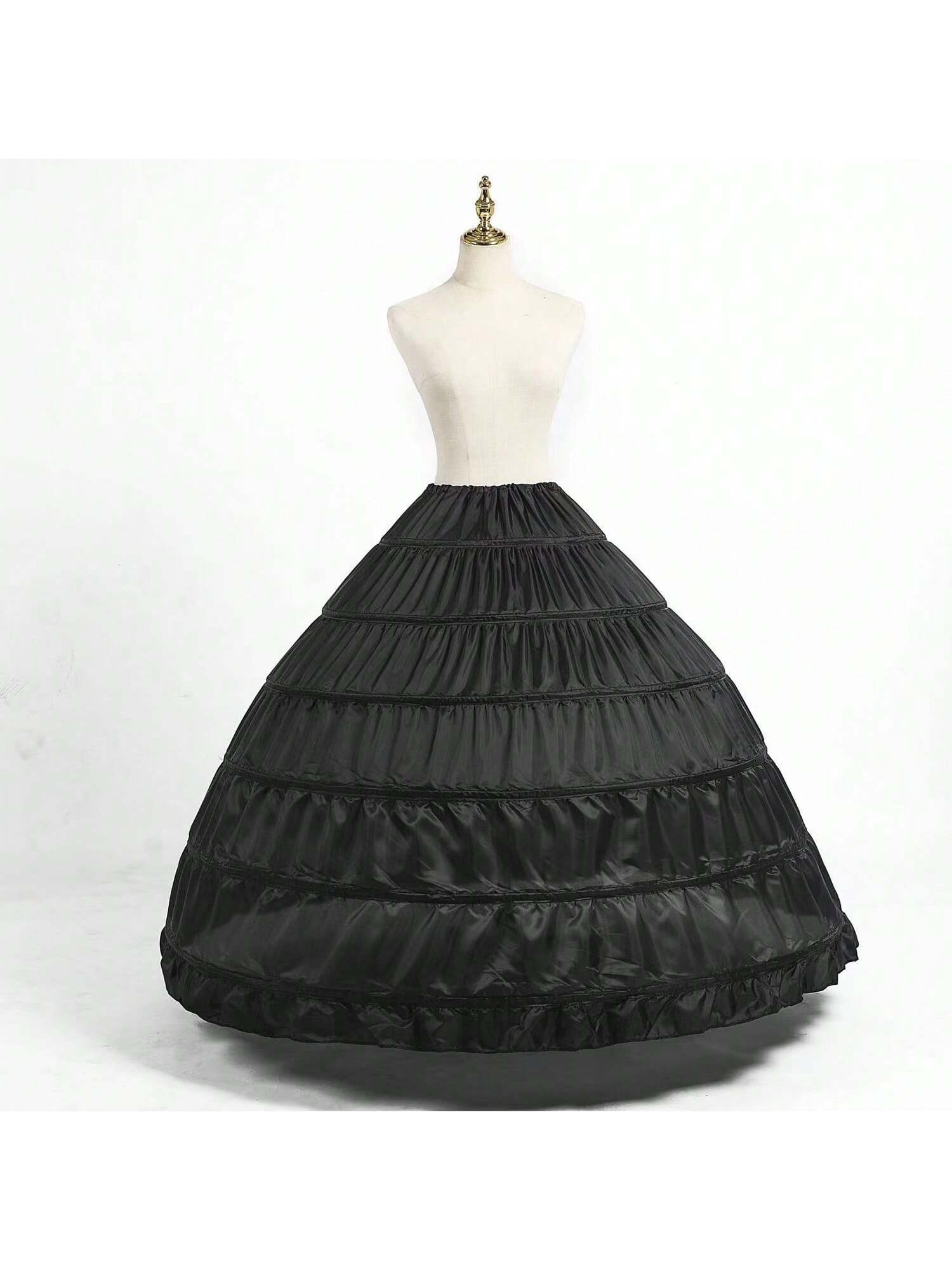 Black Hoop Long Petticoat Crinoline Ball Gown Skirt Underskirt Wedding Accessories