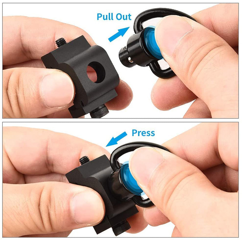 Riem Gun Sling Draaibare gesp Hartvormige ring Snelsluiting Stalen kogel Zwart Qd Ak Verstelbaar Airsoft-geweer