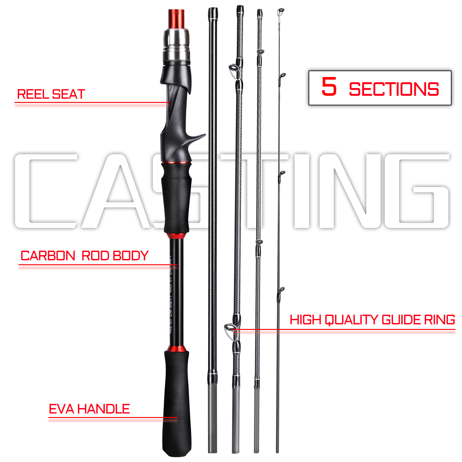 Sougayilang 1,8 m 2,1 m Locken Angelrute Carbon Fiber Spinning Casting Angelrute Köder Gewicht 10-30g Reise angelrute Pesca