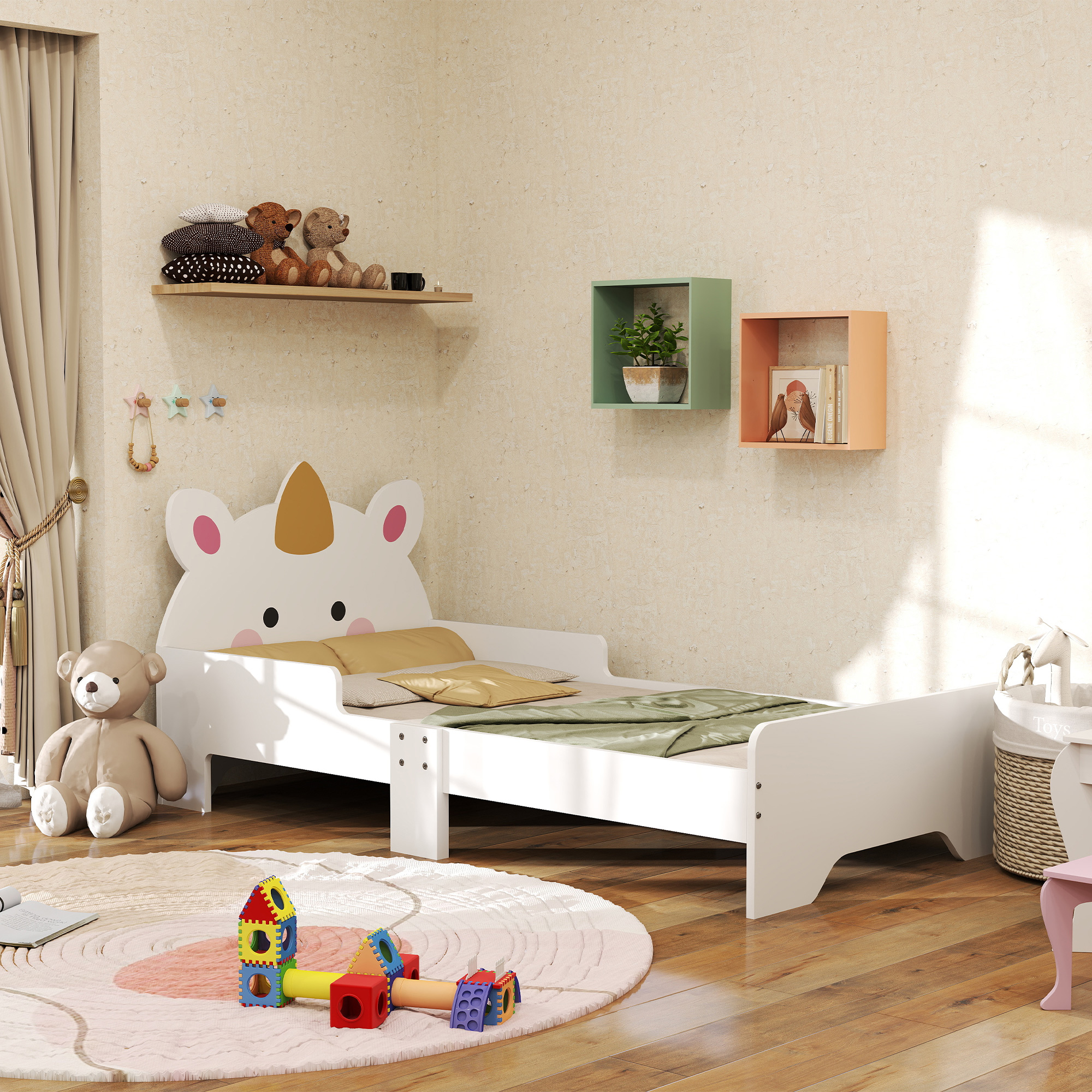 ZONEKIZ Toddler Bed Frame, Kids Bedroom Furniture, for Ages 3-6 Years