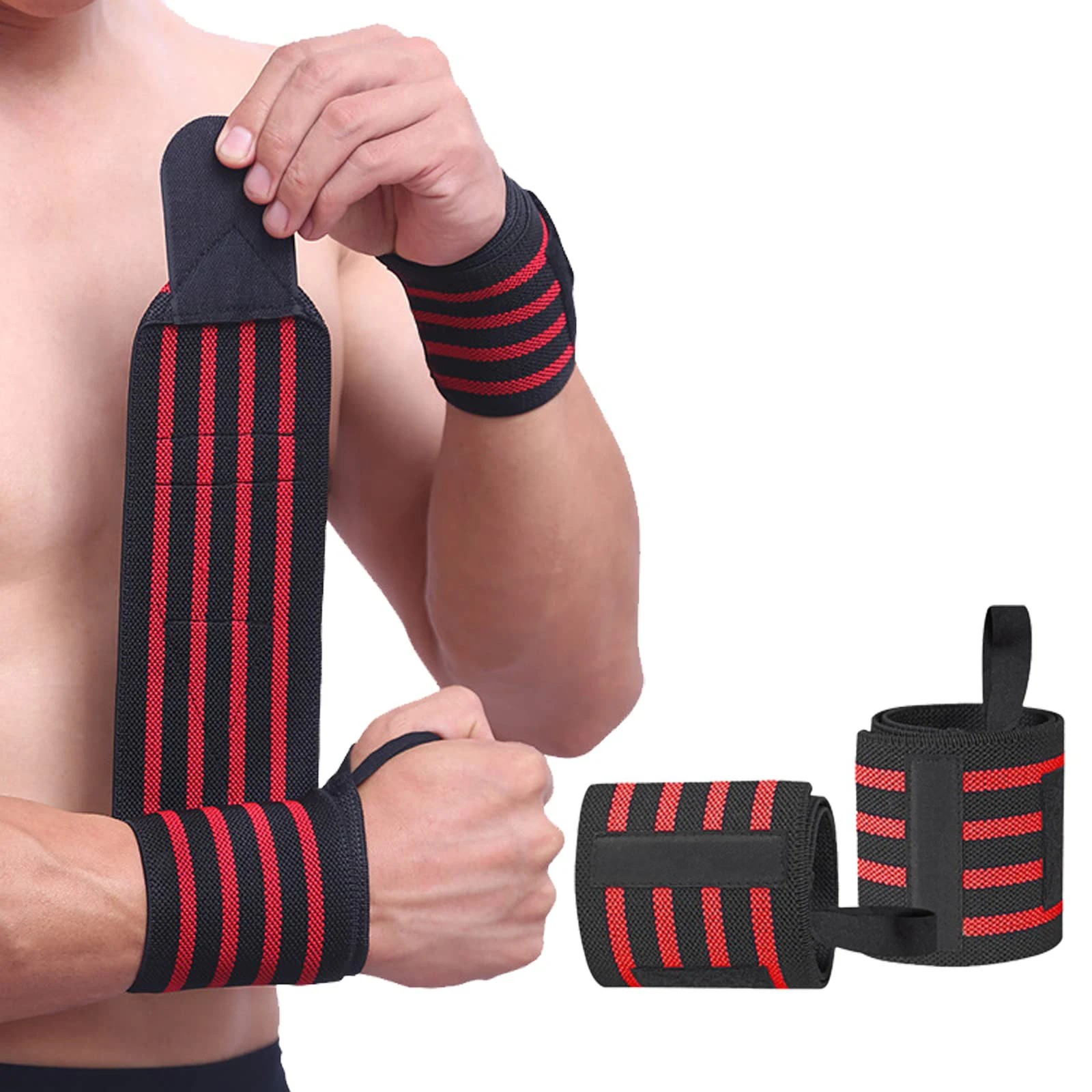 ฟิตเนสข้อมือ Wraps ยกน้ําหนักสายรัดข้อมือ CROSS การฝึกอบรมเบาะ Thumb BRACE STRAP Power Hand Support Bar สายรัดข้อมือ