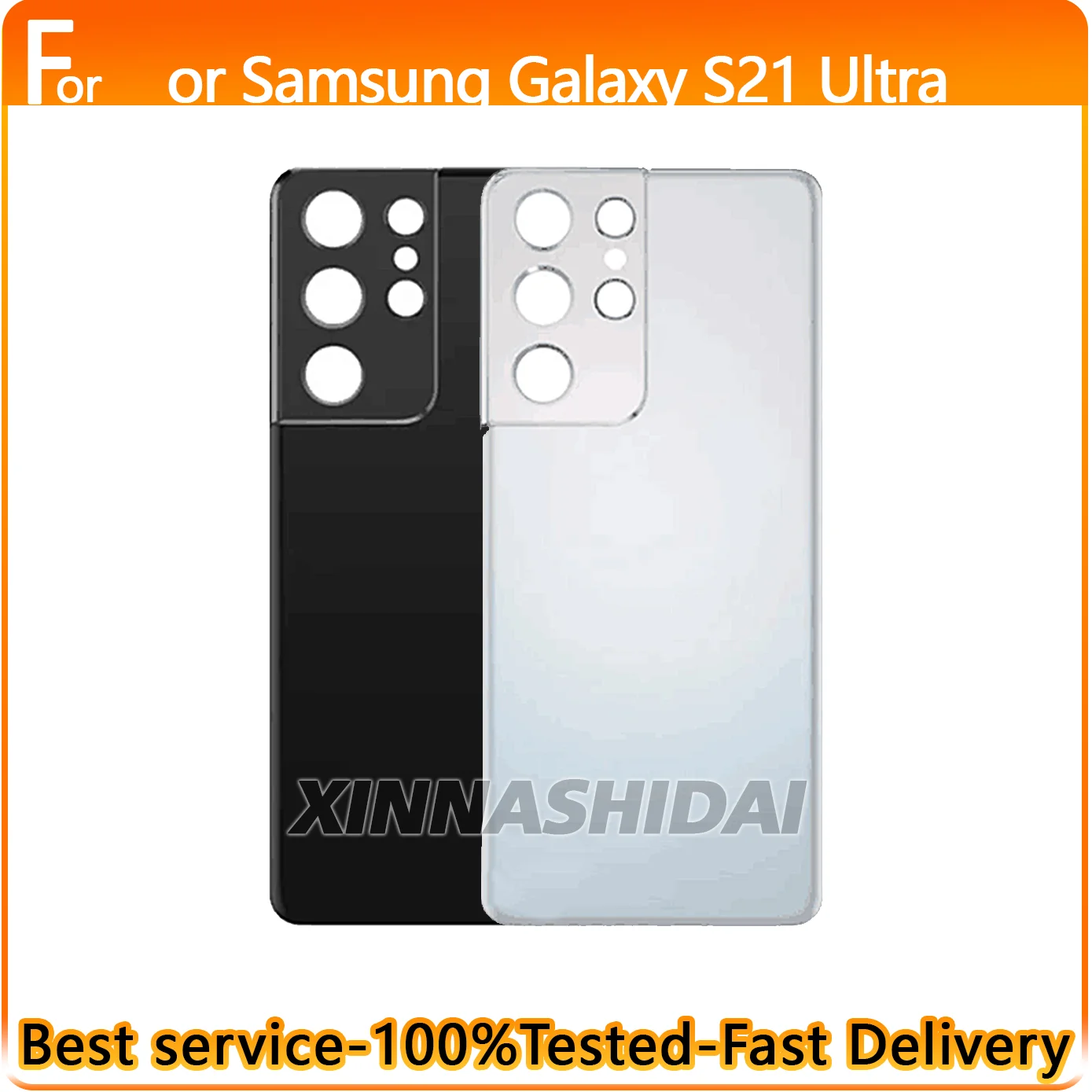 Cubierta trasera de batería para Samsung Galaxy S21Ultra SM-G998B, Panel de carcasa con vidrio para cámara, SM-G998U