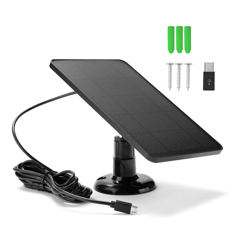 Panel słoneczny 5V 10W Port Micro USB i USB-C Panel ładowania słonecznego Zewnętrzna ładowarka ogniw słonecznych do kamery bezpieczeństwa / systemu oświetlenia