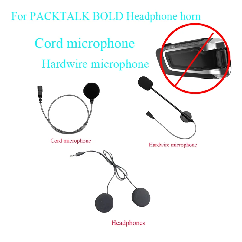 Para Cardo PACKTALK BOLD auriculares bocina micrófono de cable suave micrófono de cable duro accesorios de intercomunicación Bluetooth para motocicleta