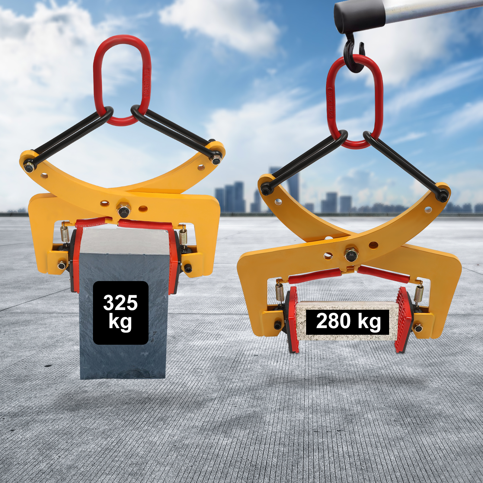 Alicates para piedra, pinzas de compensación con anillos de extremo para transporte de elevación, piedra de madera, 280kg/325kg