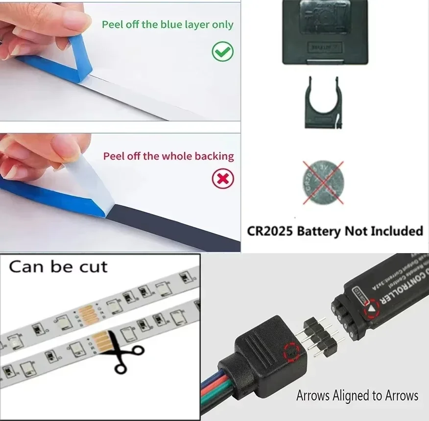 Strisce luminose a LED USB 5V da 1-30M con Bluetooth 24 tasti telecomando RGB nastro flessibile per lampada per la decorazione della stanza diodo retroilluminato TV