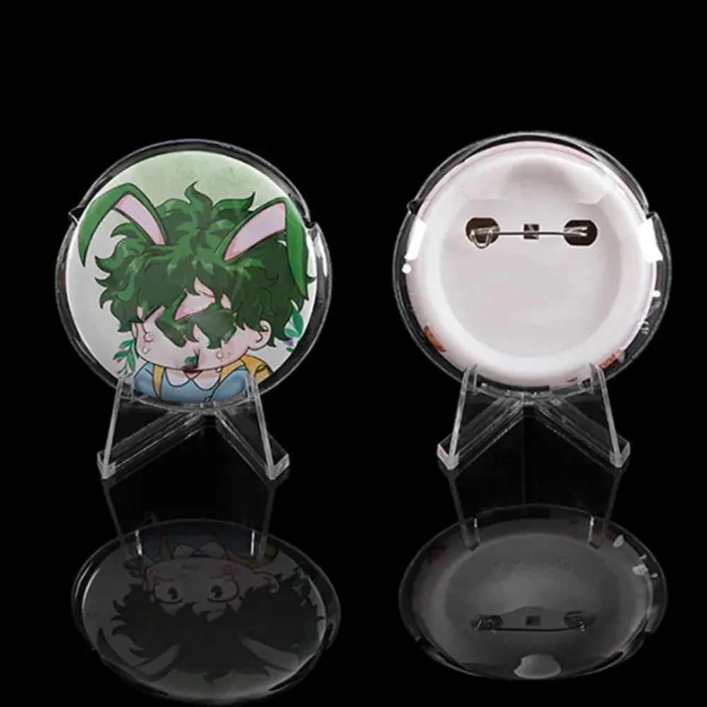 5Pcs Badge Protector Ita Bag Pin Case Transparent Protective Badge Display Sleeve Round Anime Badge Protective Sleeve Badge Pins