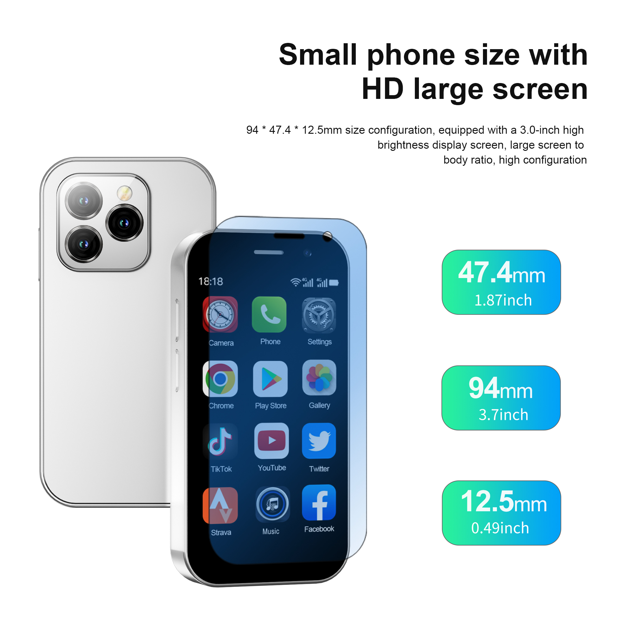 SERVO KING8000 4G LTE Mini Smartphone Android System 2GB+16GB Google Play WhatsAPP WiFi Hotspot Dual SIM Super Small Smart Phone