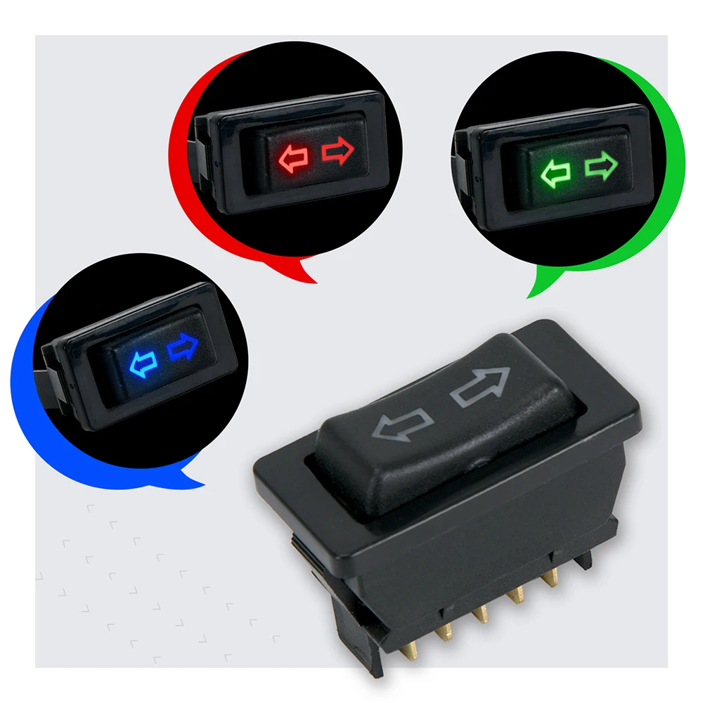 Interruptor Universal para ventanilla eléctrica de coche, interruptor de elevación de 5 pines, cc 12V, 20a, Color de luz azul/rojo y arnés