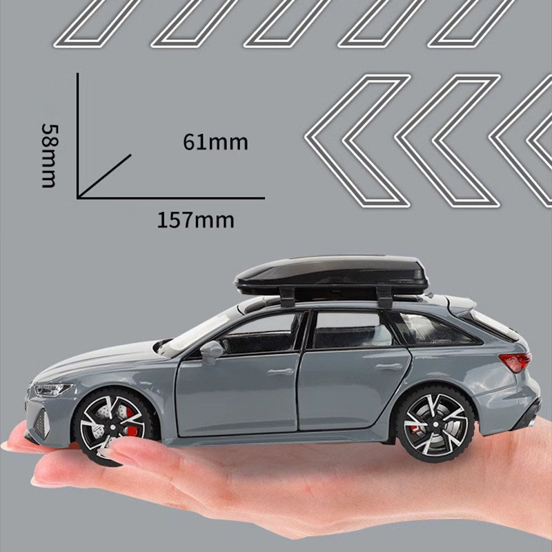 Modelo de carro de brinquedo audi rs6 1:32, com portas de luz sonora, modelo fundido de liga aberta, coleção de veículos, brinquedo para meninos, adultos, presente de festival