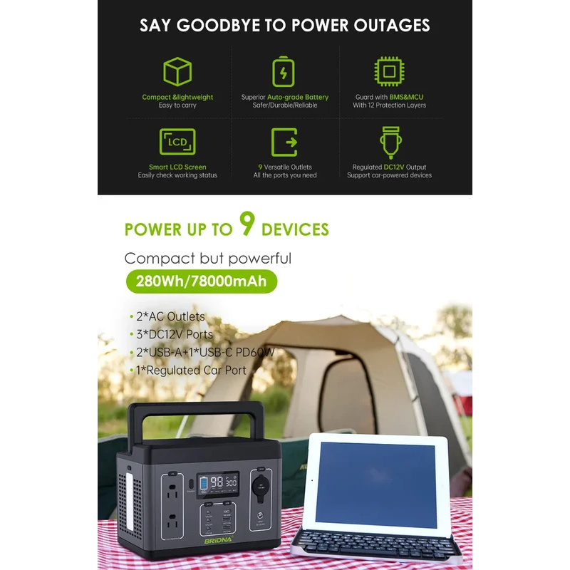 300 ワット 110 v 220 v ac 78000 mah パワーバンク ups 家庭用および屋外用の無停電電源装置