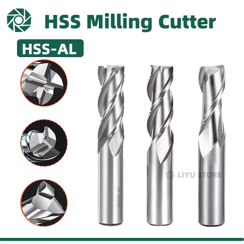 Fresas SIQI de alta precisión HSS cortador de Metal Co8 cobalto D1-32mm 2 3 4 flautas dientes herramienta de fresado de aluminio broca enrutadora de asiento de llave