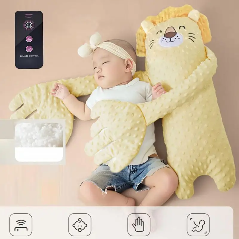 Baby Sleep Soother Automatic Palm Patting Stuffed Animal Pillow with Adjustable Speed Remote Control for Baby Startle Prevention