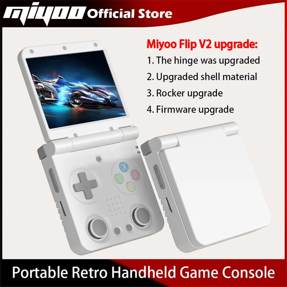 Consola de juegos portátil MIYOO Flip V2, pantalla IPS de 3,5 pulgadas, máquina de juegos portátil compacta Retro para jugadores de entretenimiento en movimiento, regalo