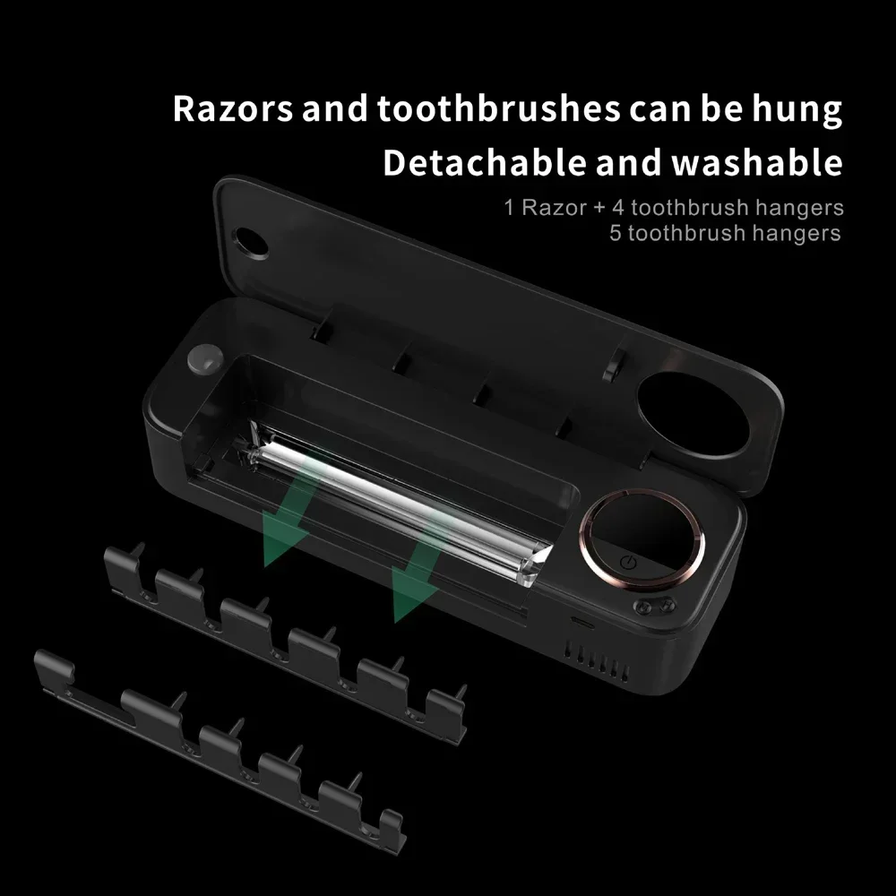 Nuevo Zai Xiao UV cepillo de dientes navaja esterilizador de almacenamiento soporte de cepillo de dientes recargable montaje en pared con pantalla LED accesorios de baño