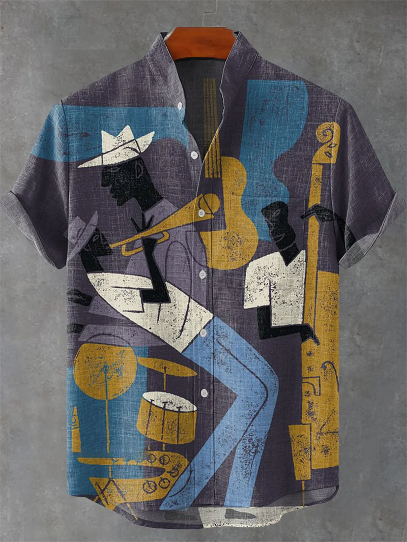 하와이안 린넨 셔츠 남성용 3D 프린트 여름 루즈핏 하와이안 탑 캐주얼 반소매 라펠 셔츠 남성용 스타일