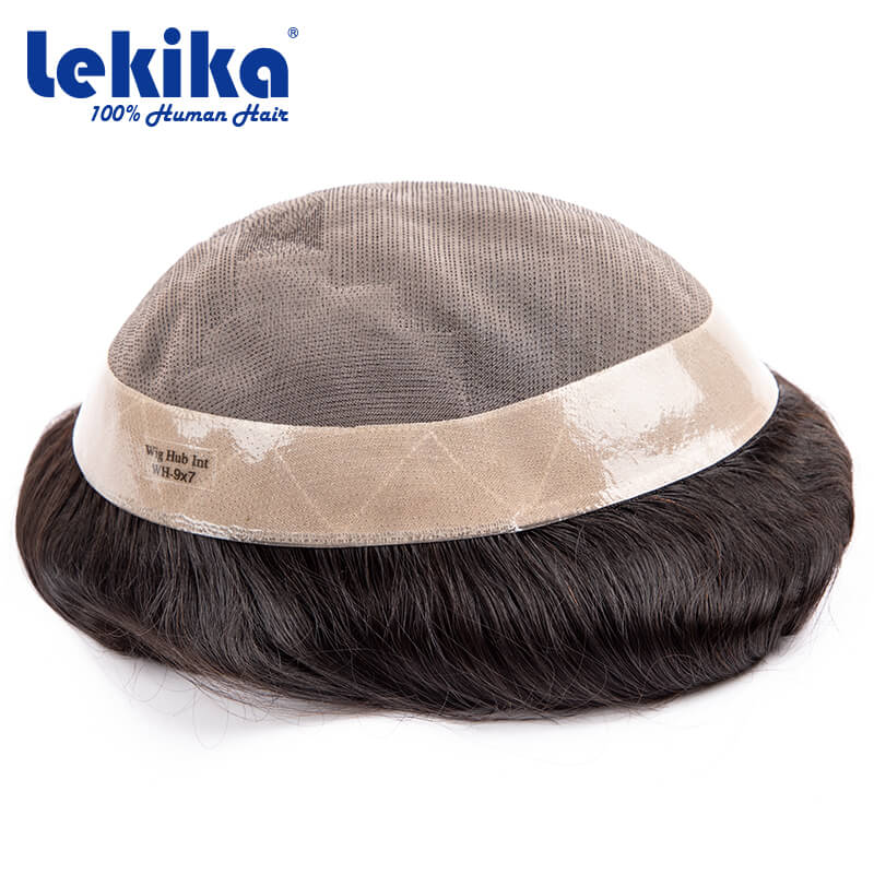 Toupet Mono Männliche Perücke Männer Perücke 100% Natürliches Menschenhaar Langlebige Männliche Haarprothese Toupet Männer 6 "Haarersatzsystem Für Männer