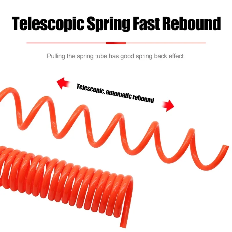 3/6/9/12/15M PU Air Compressor Hose Tube Flexible Air Tool With Connector Pneumatic Polyurethane Spring Spiral Pipe With joint