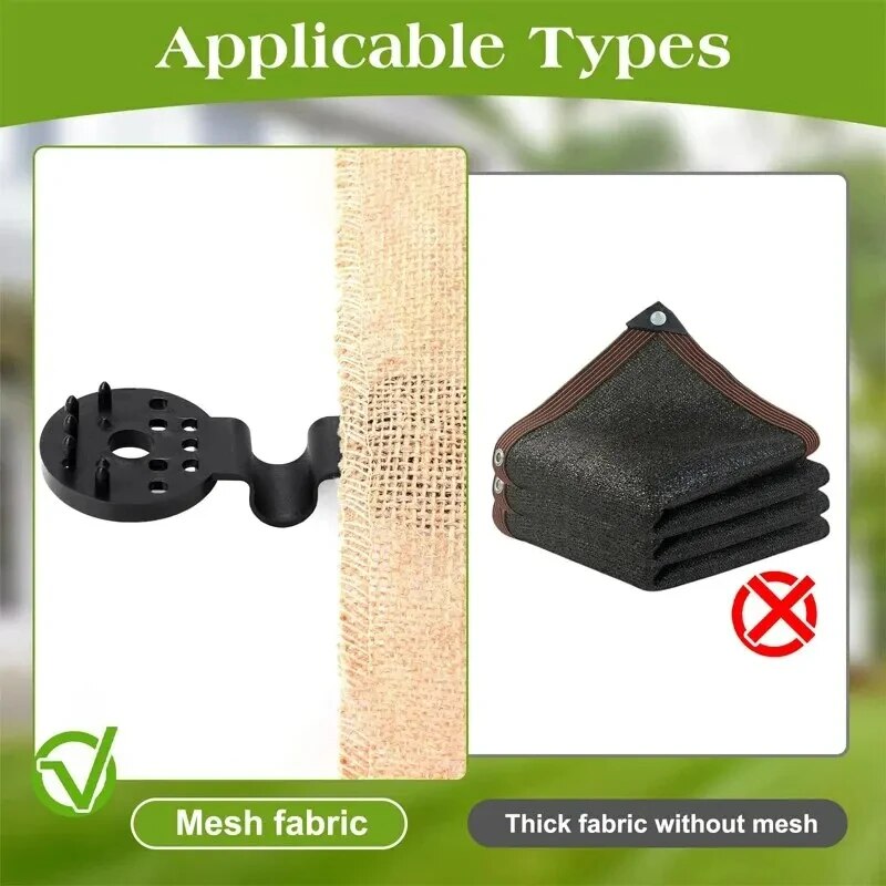50Pcs Shade Cloth Clips Shade Fabric Clamps Grommets For Net Mesh Cover Sunblock Fabric In Garden Backyard Greenhouse Fixer