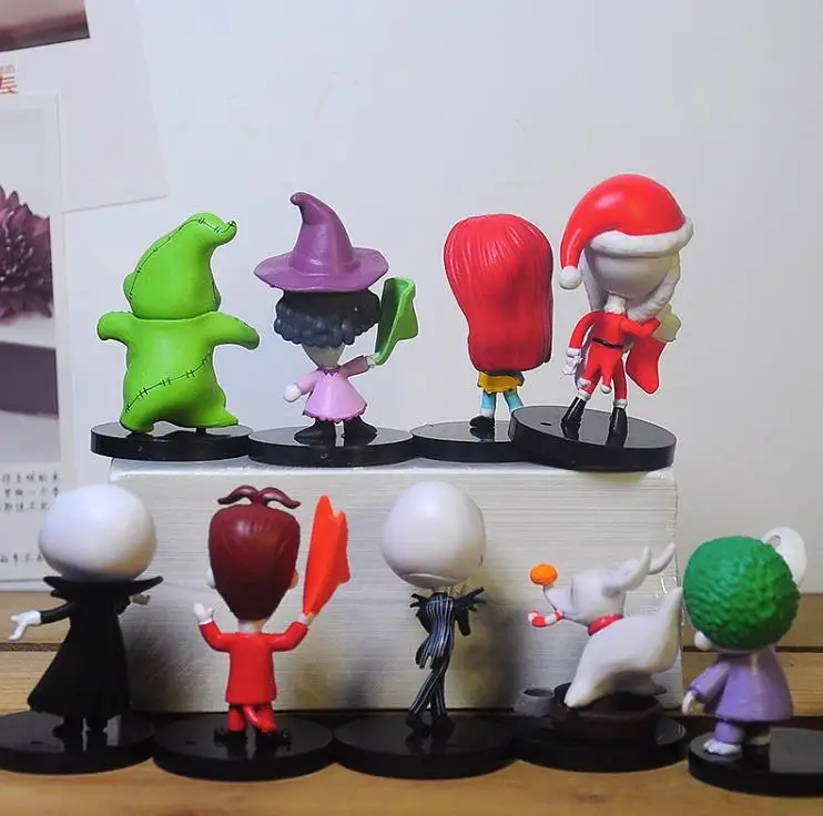 10 pçs/set O Pesadelo Antes do Natal Jack Skellington Modelo Figura Brinquedos