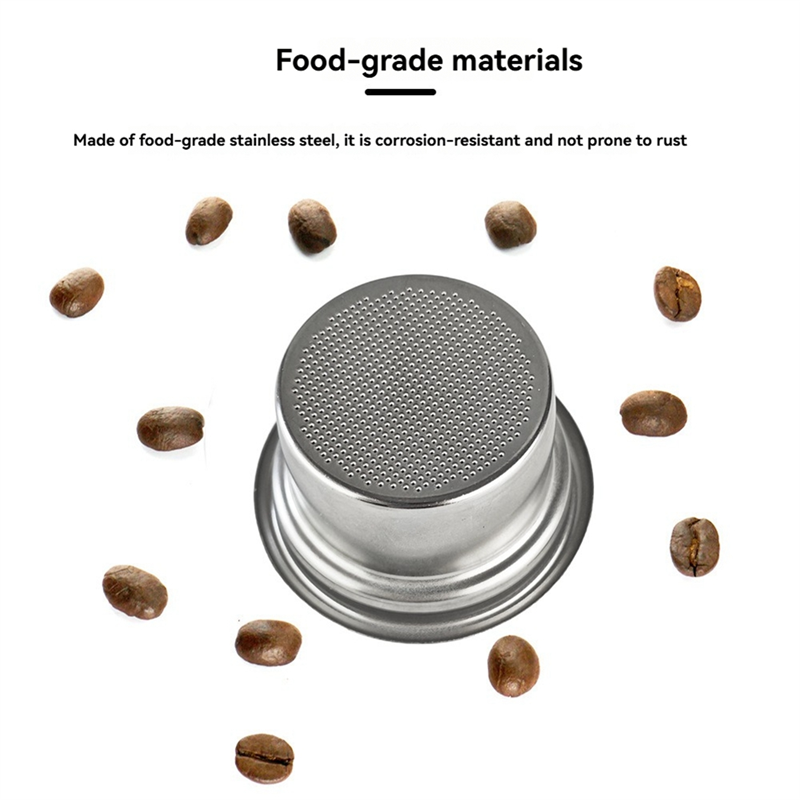 B58B-filtros de café reutilizables, cesta de filtro con mango para máquina de café, cuenco para polvo de cuatro tazas de 58MM, acero inoxidable