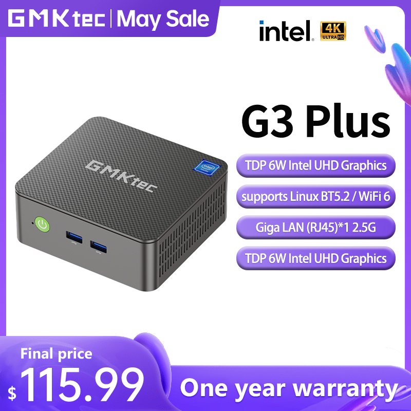 GMKtec Mini Pc GMK G3 PLUS NUCBOX Windows 11 Pro Alder Lake N150 Intel 12th WiFi 6 Desktop Computer Mini Pc Work
