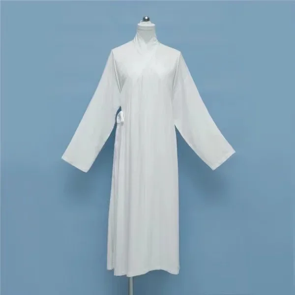 Hanfu Chinesische Ming-Dynastie Traditionelle Runde Kragen Robe Futter Original Weiße Innere Tragen Kleidung Taoistischen Robe Dessous Kostüm