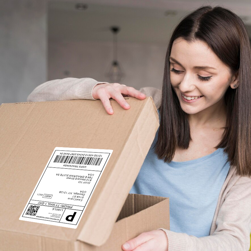 Carta per etichette termiche da 4 "x 6" 100x150mm 350 fogli/rotolo adesivi adesivi per stampante per etichette DHL UPS Express Codice a barre