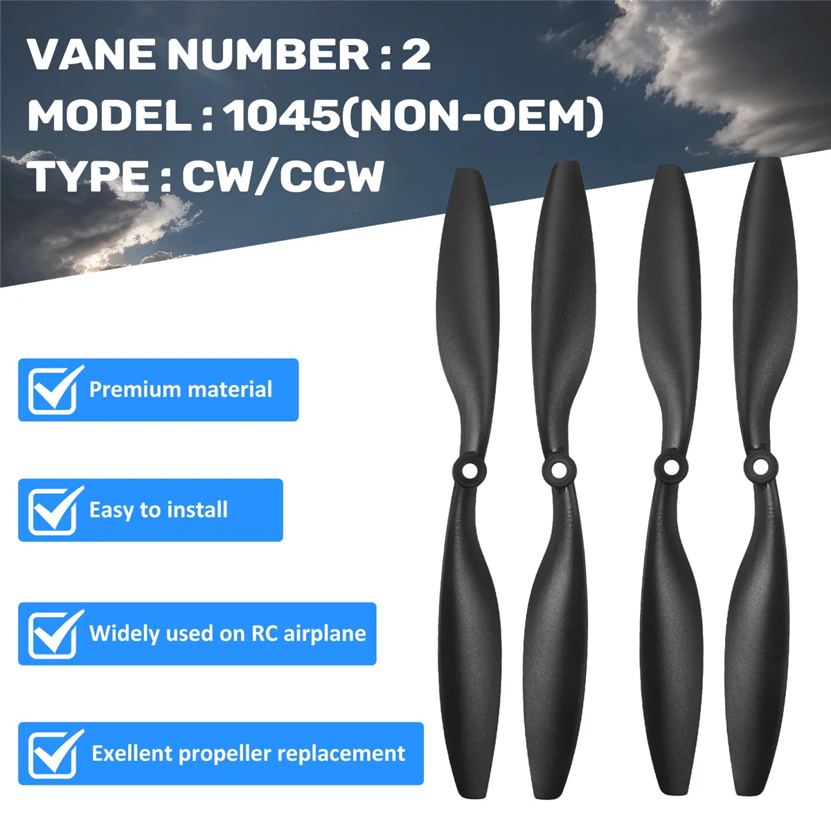 HCJD 4x1045 10 Zoll Durchmesser 4,5 Zoll Pitch CW/CCW Rotierende Propellerblätter RC Quadcopter Prop